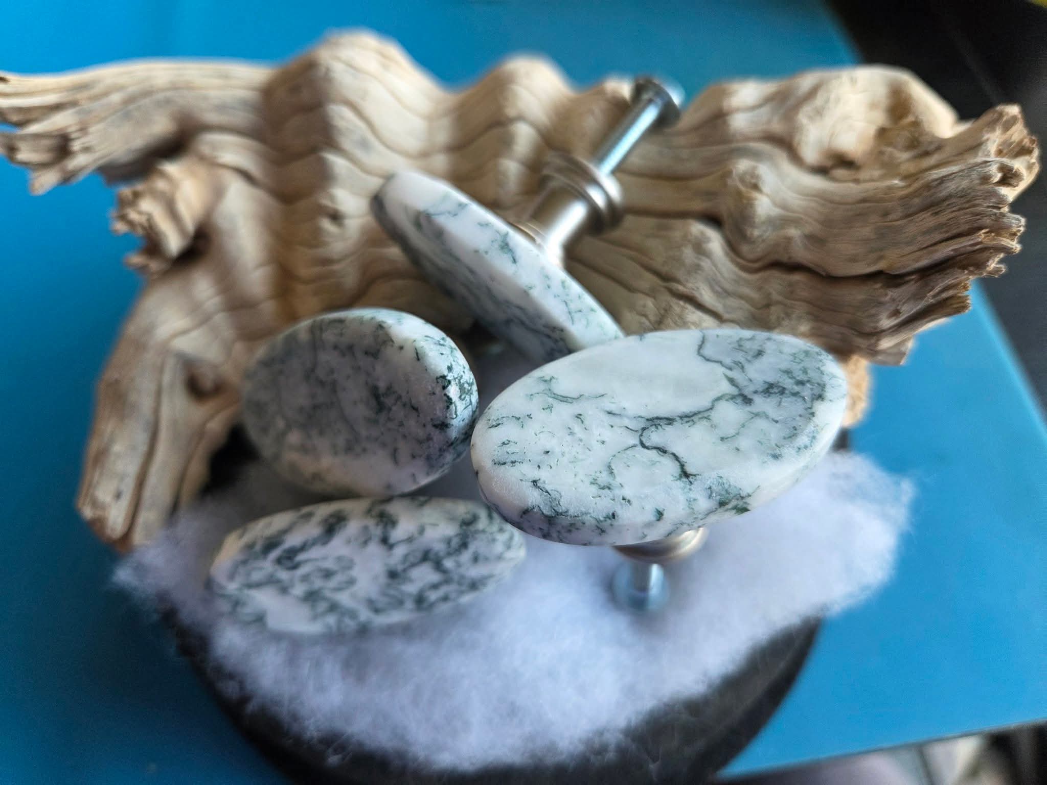 Custom Stone Drawer Pulls by Lee Lomas